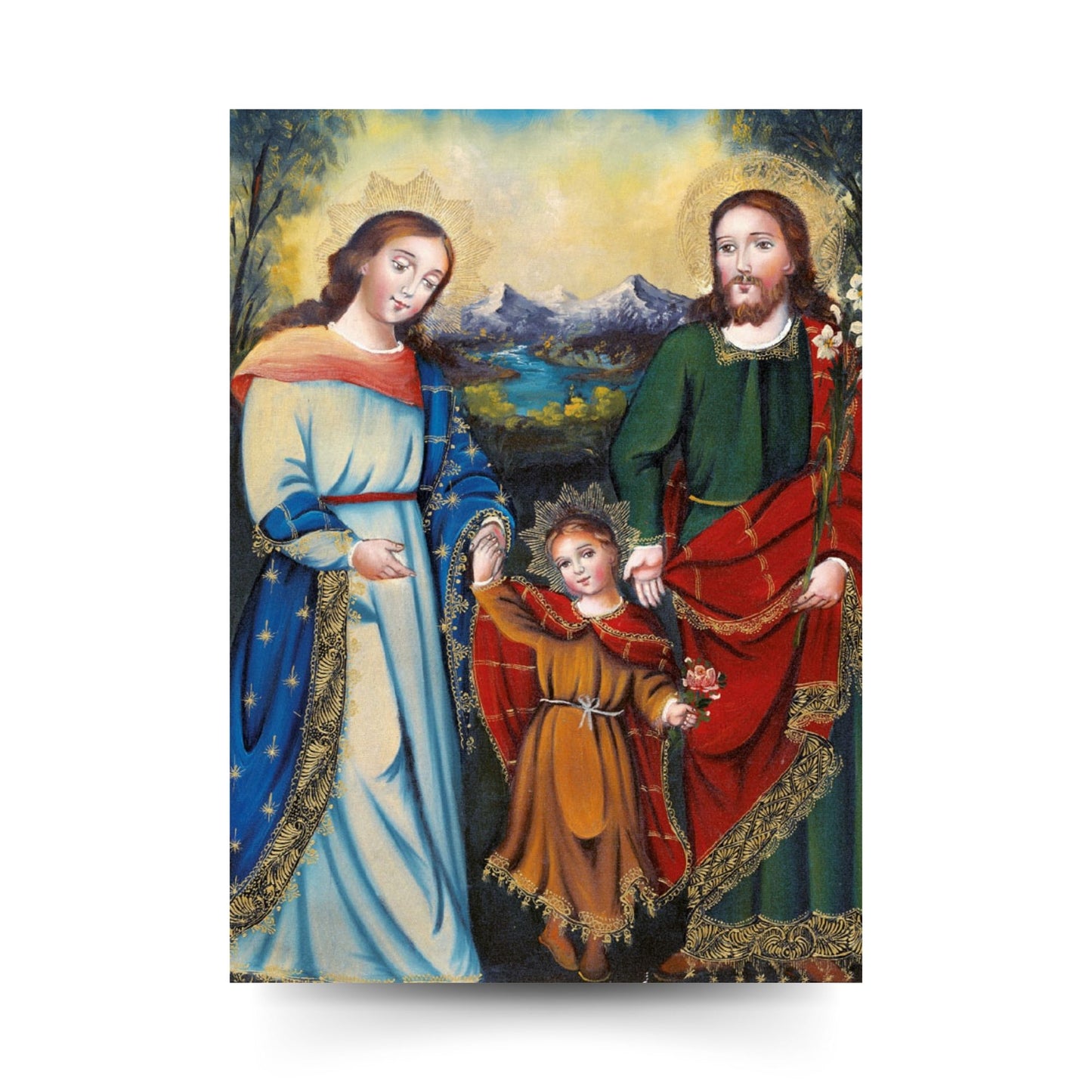 Santino Santa Famiglia. Sul retro "Ave, o Famiglia di Nàzaret"