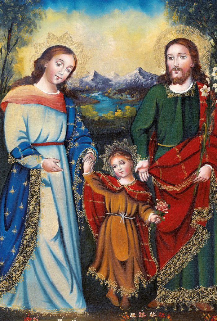 Santino Santa Famiglia. Sul retro "Ave, o Famiglia di Nàzaret"