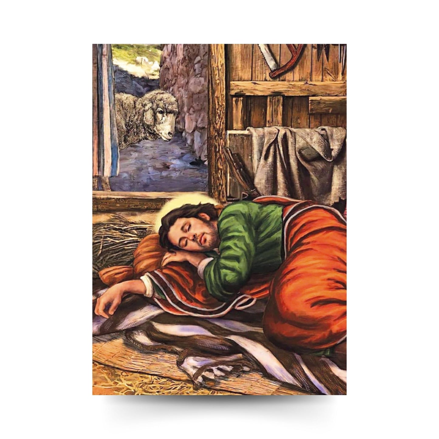 Santino San Giuseppe dormiente. Sul retro "Ave, o Giuseppe"