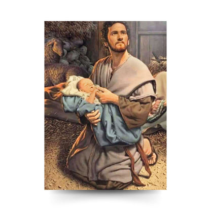 Santino San Giuseppe e Gesù Bambino. Sul retro "San Giuseppe, custode del Redentore"