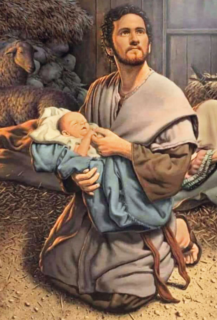 Santino San Giuseppe e Gesù Bambino. Sul retro "San Giuseppe, custode del Redentore"