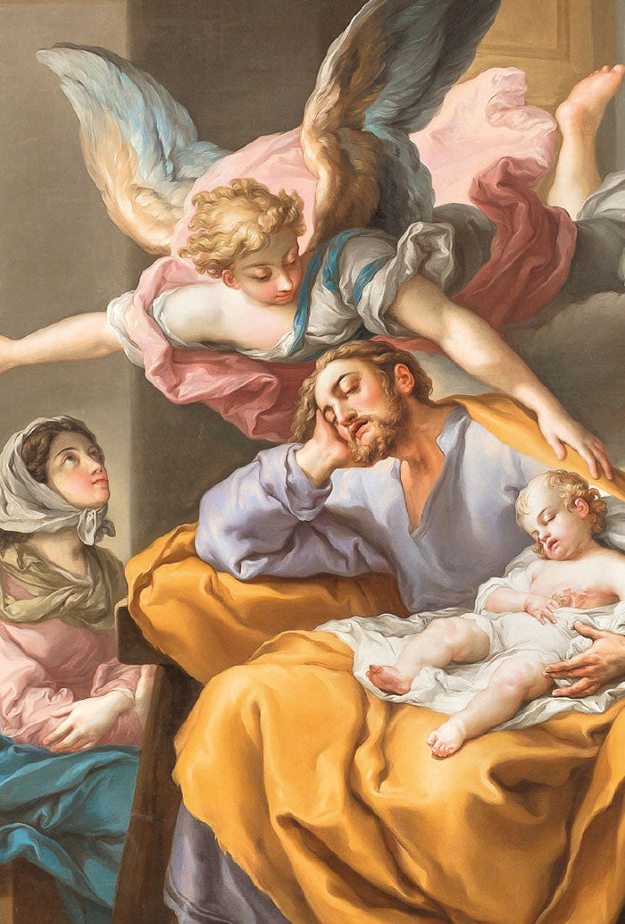 Santino Santa Famiglia. Sul retro "San Giuseppe, sognatore dei sogni di Dio"