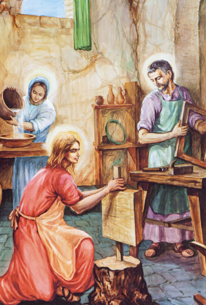 Santino Santa Famiglia. Sul retro "A San Giuseppe lavoratore"