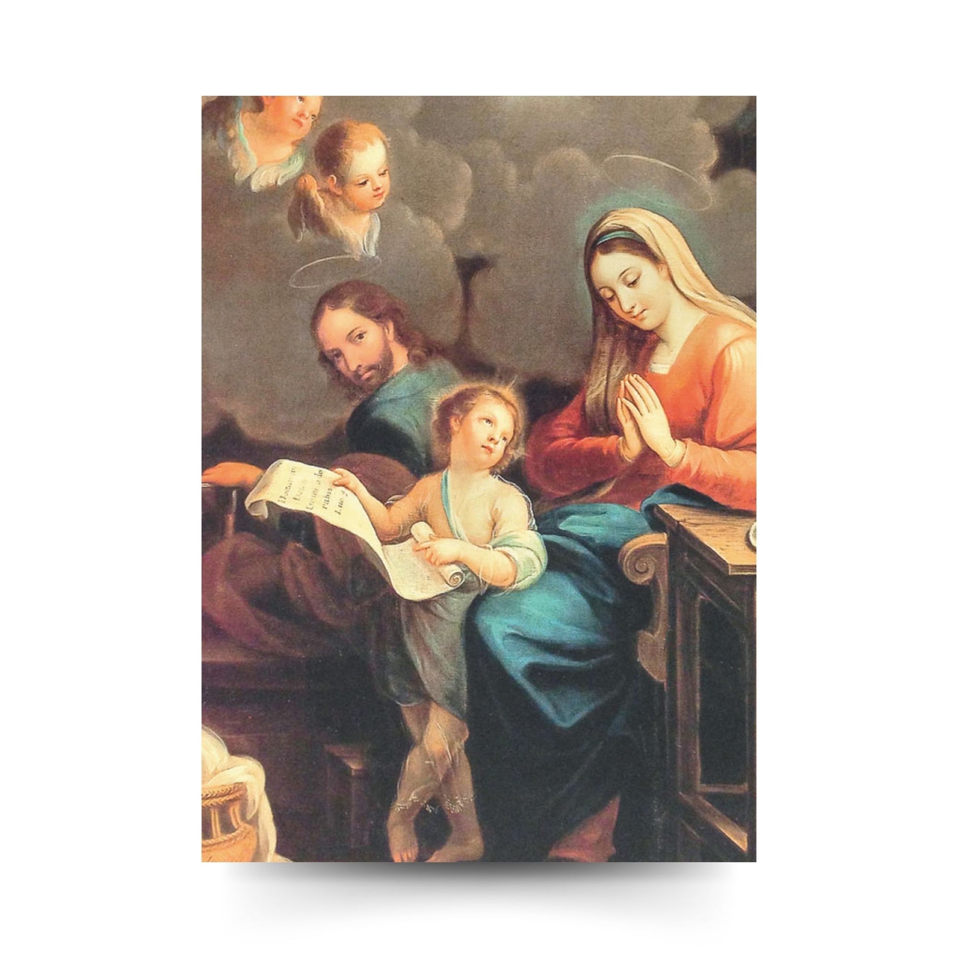 Santino Santa Famiglia. Sul retro "Preghiera a San Giuseppe per ottenere la purezza"