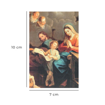 Santino Santa Famiglia. Sul retro "Preghiera a San Giuseppe per ottenere la purezza"