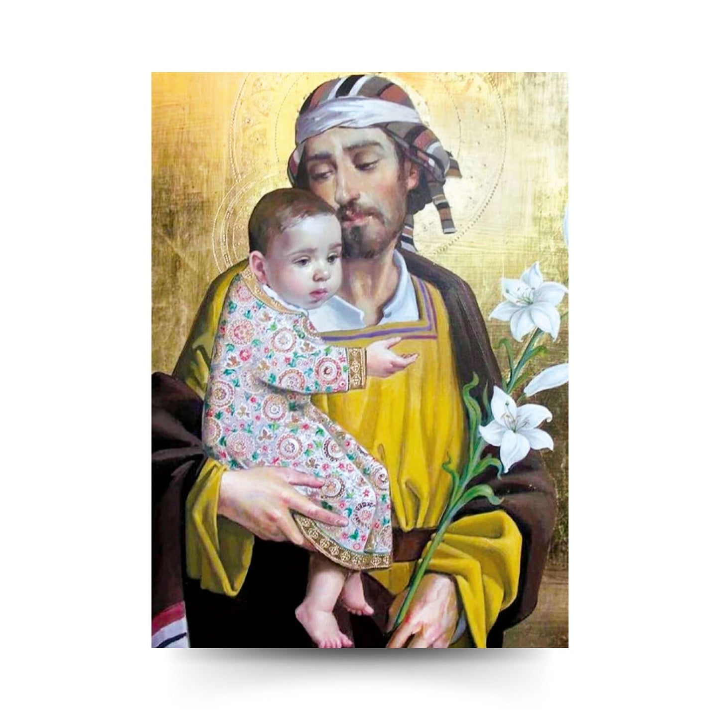 Santino San Giuseppe e Gesù Bambino. Sul retro "San Giuseppe, a te ricorriamo"