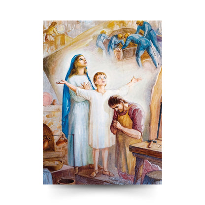 Santino Santa Famiglia. Sul retro "A San Giuseppe, per ottenere un favore speciale"