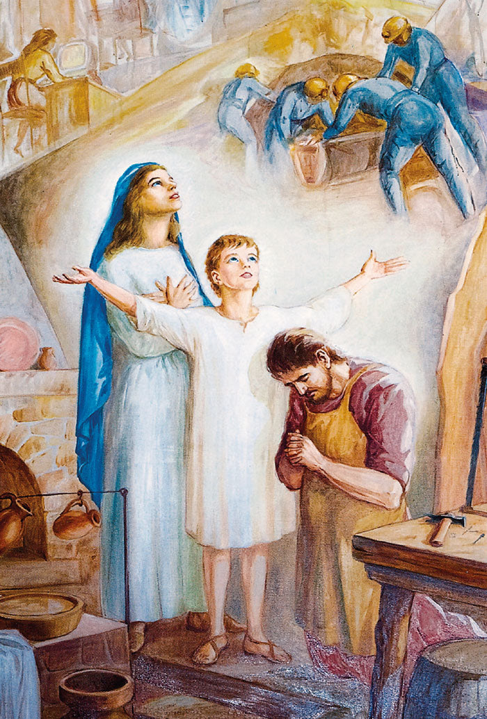 Santino Santa Famiglia. Sul retro "A San Giuseppe, per ottenere un favore speciale"