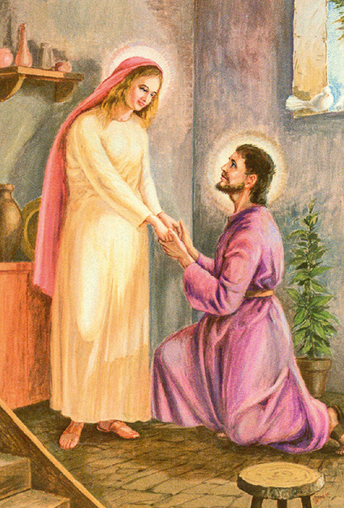 Santino Santi Giuseppe e Maria. Sul retro "San Giuseppe vero sposo"
