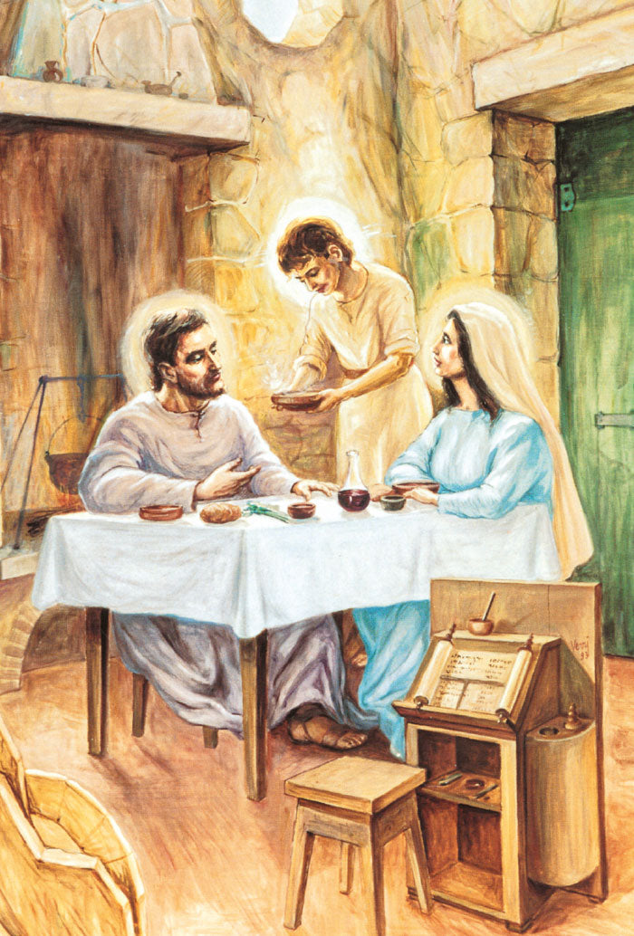 Santino Santa Famiglia. Sul retro "A san Giuseppe, per ottenere l'intesa familiare"