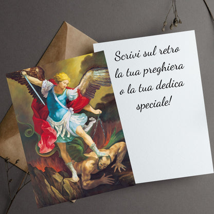Santino arcangelo Michele. Retro bianco