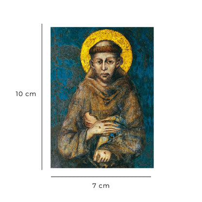 Santino san Francesco d'Assisi. Retro bianco