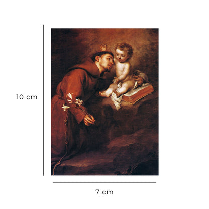 Santino sant'Antonio di Padova. Sul retro "Preghiera per ritrovare le cose perdute"