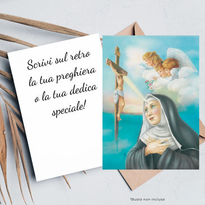 Santino santa Rita da Cascia. Retro bianco