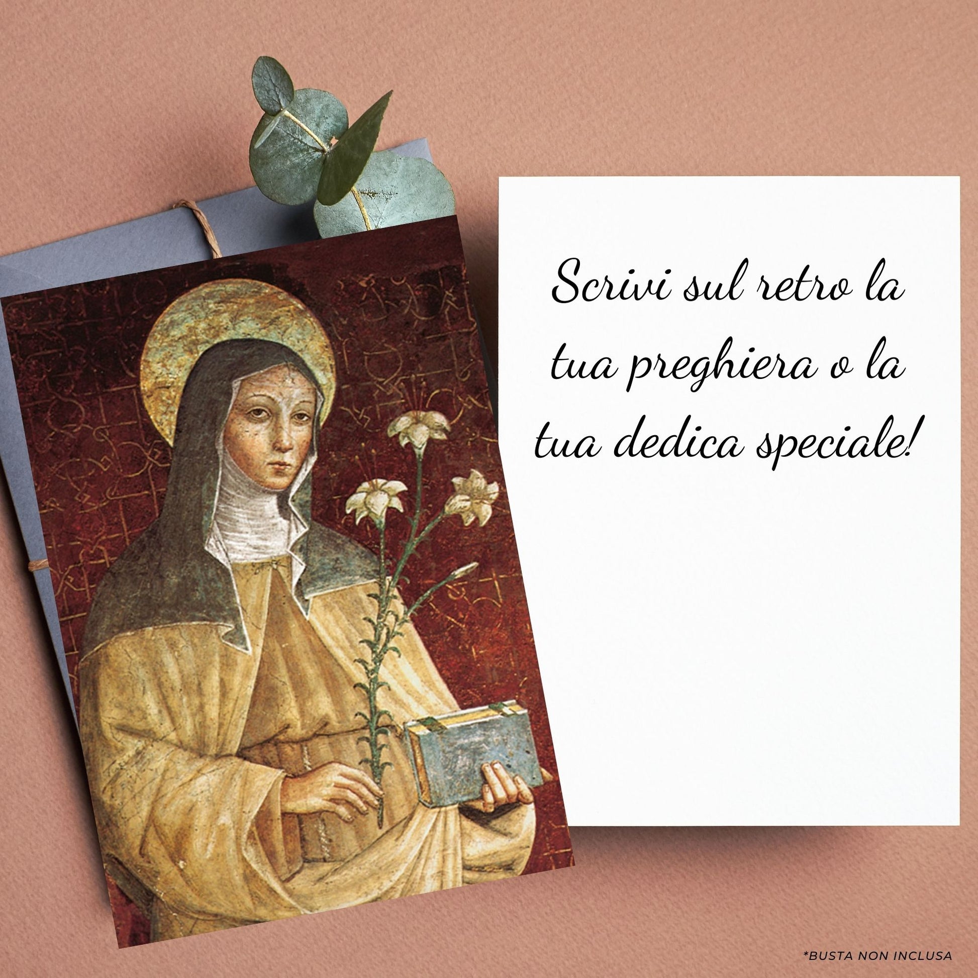 Santino santa Chiara. Retro bianco