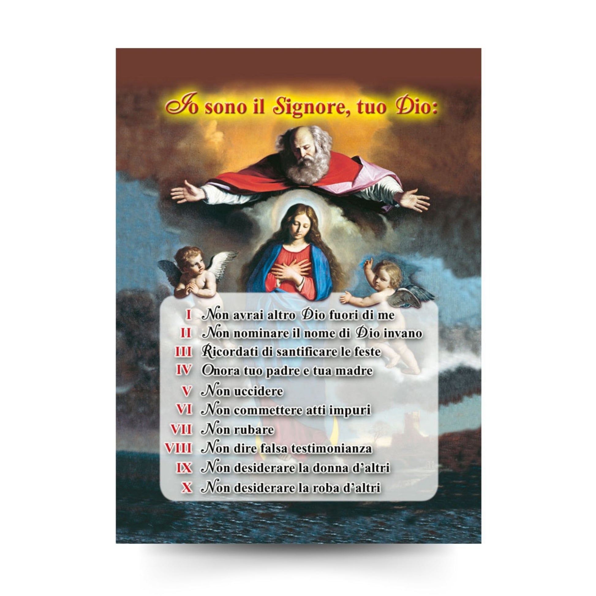 Santino i Dieci comandamenti. Retro bianco