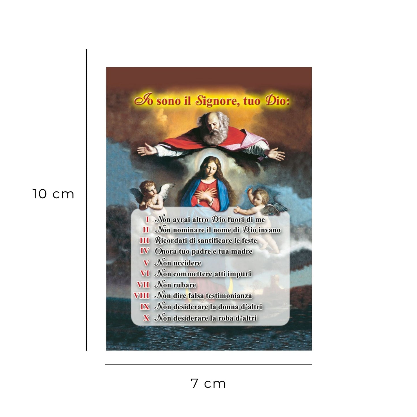 Santino i Dieci comandamenti. Retro bianco
