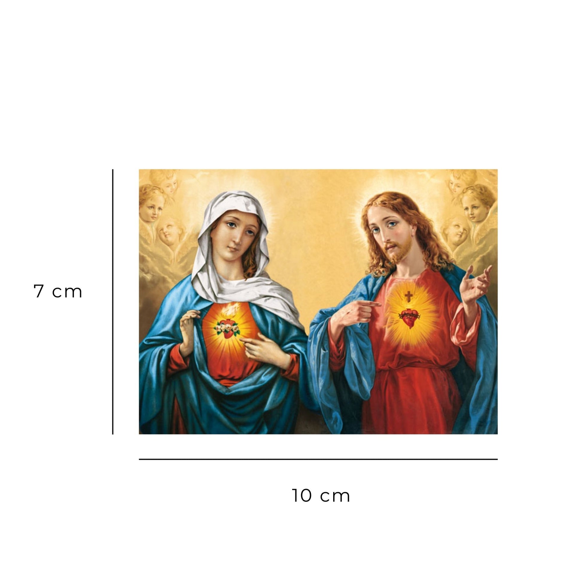 Santino sacri cuori di Gesù e Maria. Retro bianco