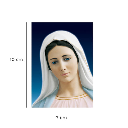 Santino beata Vergine Maria frontale. Retro bianco
