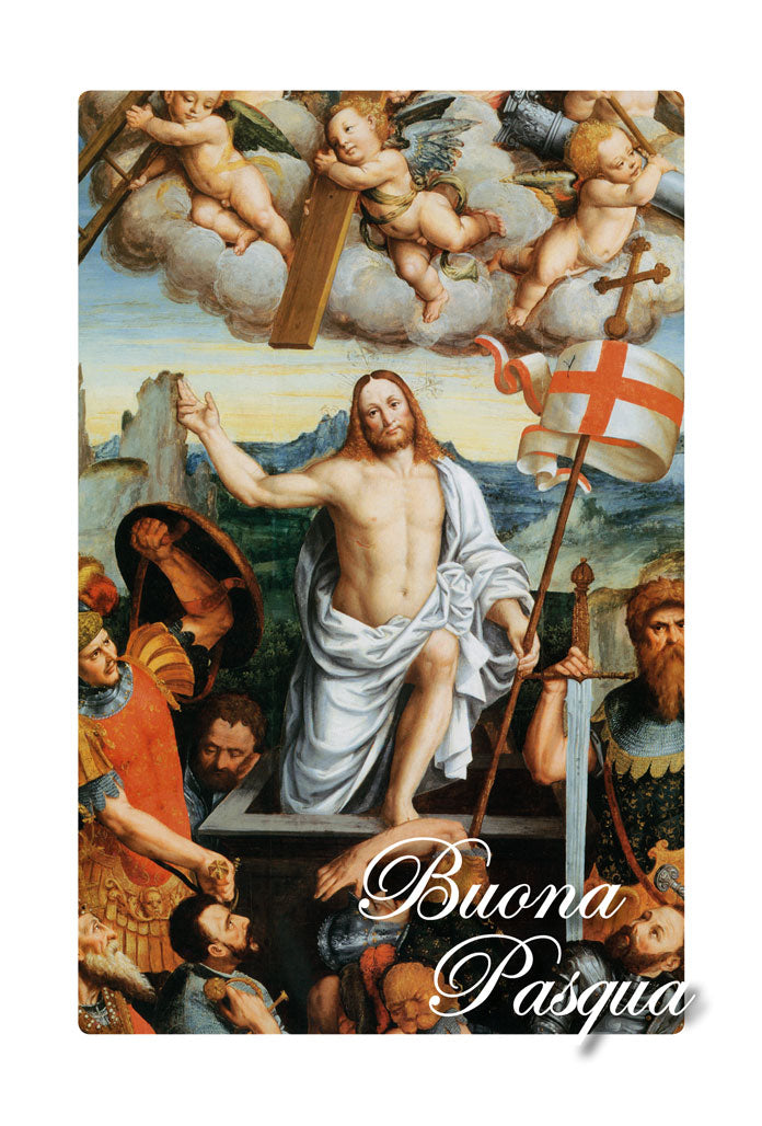 Biglietto augurale Pasqua, Gesù risorto di G. Giovenone
