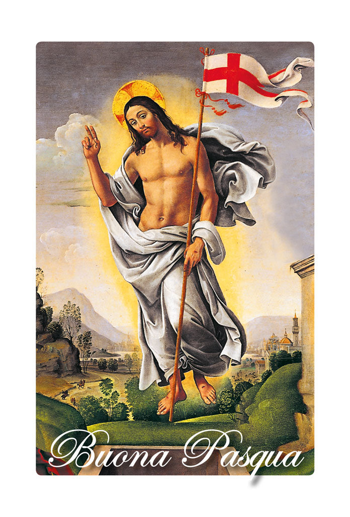 Biglietto augurale Pasqua, Risurrezione di Raffaellino del Garbo