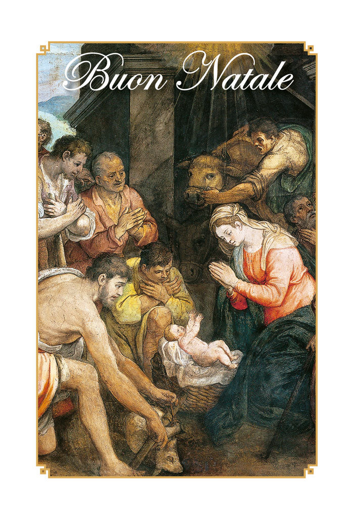 Biglietto augurale Natale, L'adorazione dei pastori di G. B. Ricci