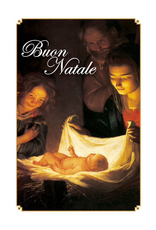 Biglietto augurale Natale, Adorazione di G. Van Honthorst
