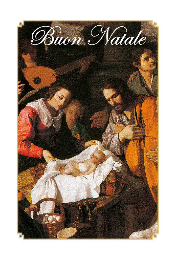Biglietto augurale Natale, Adorazione dei pastori di F. de Zurbaran