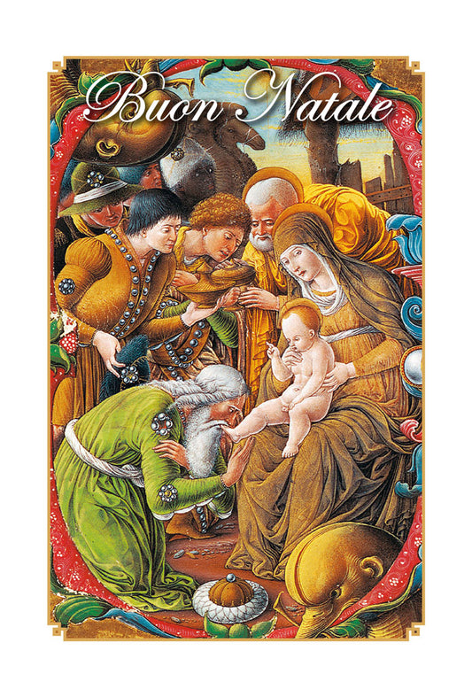 Biglietto augurale Natale, Adorazione dei Magi di G. da Cremona