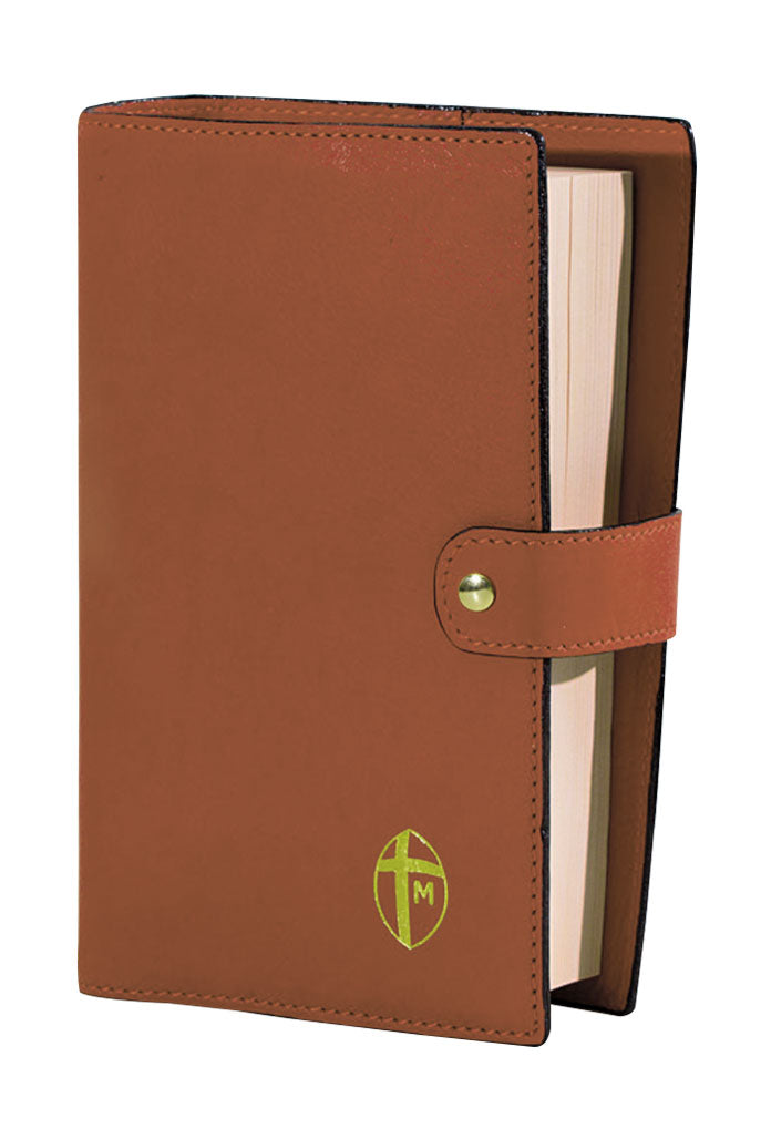 Custodia in pelle con chiusura a bottoncino per libri con formato 12x19 cm