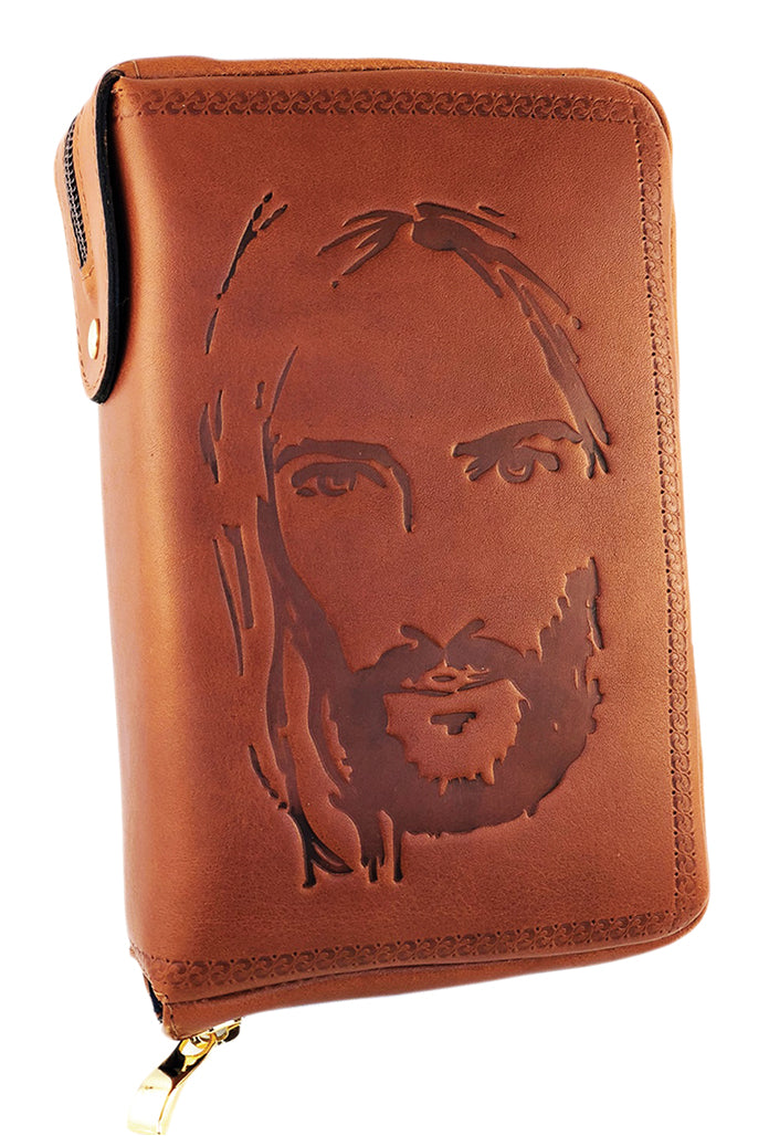 Custodia in pelle "Volto di Cristo" per Bibbia di Gerusalemme