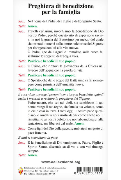 Foto Gesu' crocifisso Collevalenza. Sul retro "Benedizione delle famiglie" cm 11,5x21,5