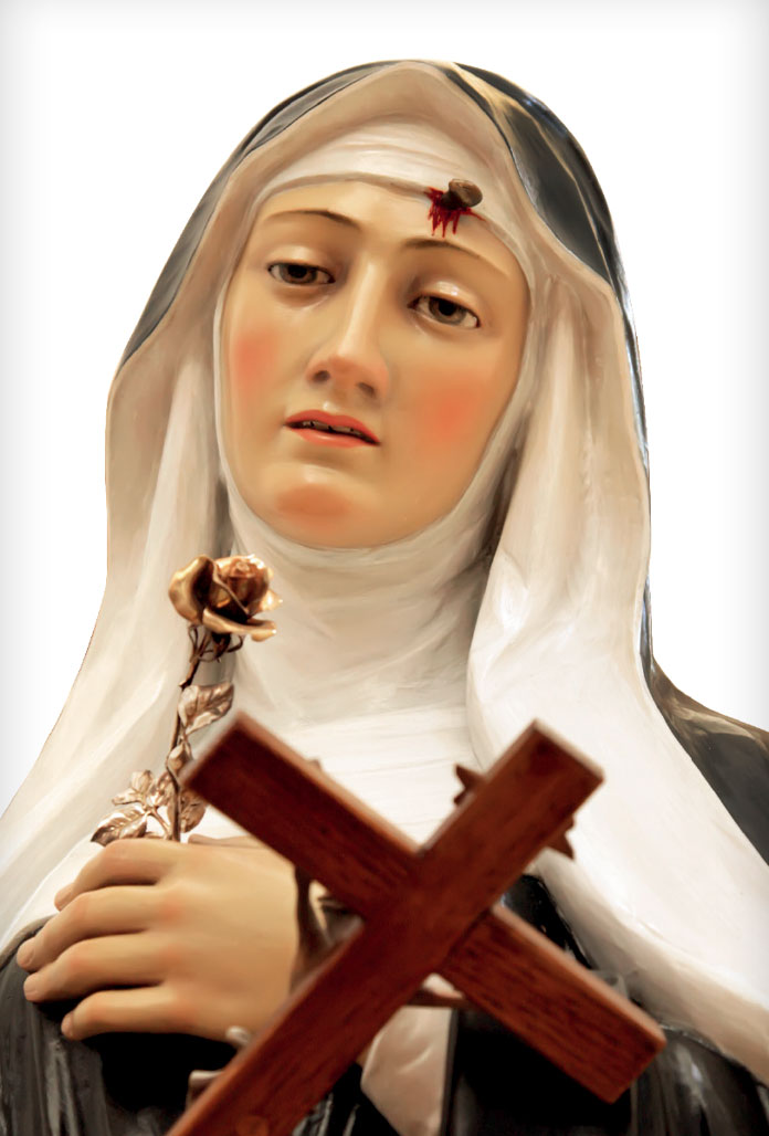 Pieghevole santa Rita con retro "Santa Rita nei casi disperati"