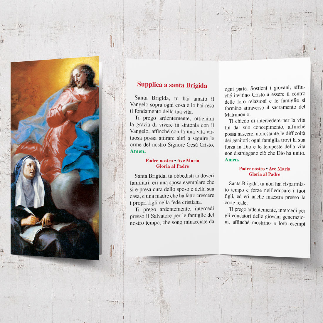 Pieghevole santa Brigida con retro "Supplica a santa Brigida"