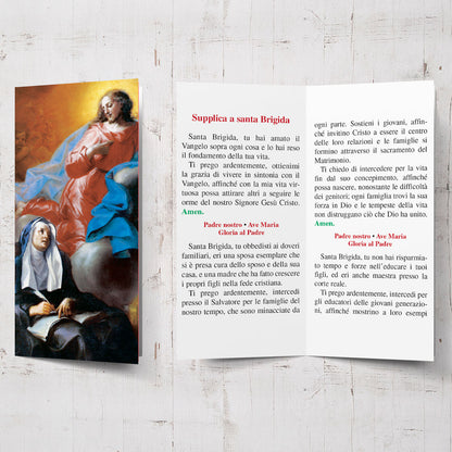 Pieghevole santa Brigida con retro "Supplica a santa Brigida"