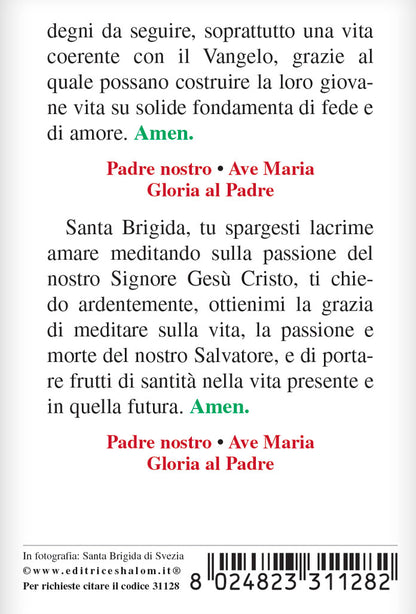 Pieghevole santa Brigida con retro "Supplica a santa Brigida"
