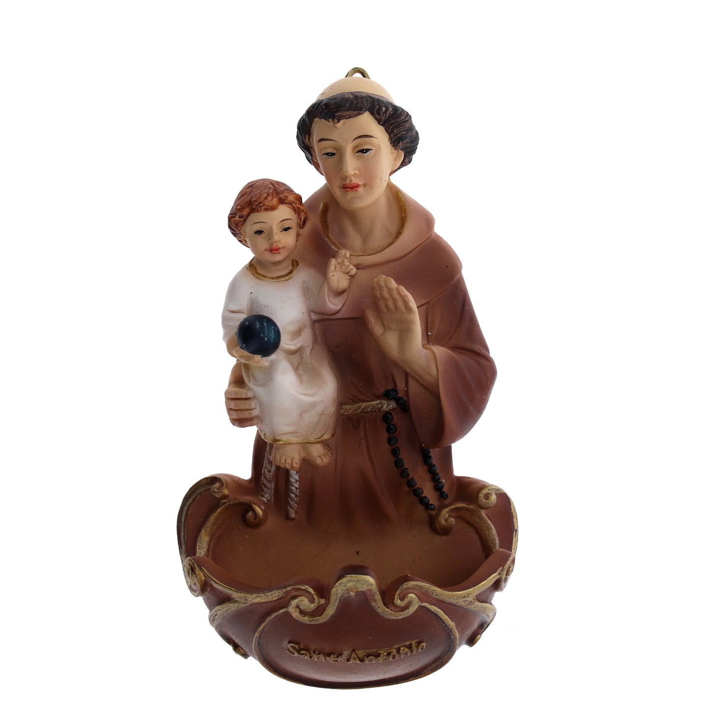 Acquasantiera in resina h. 13,5 cm
