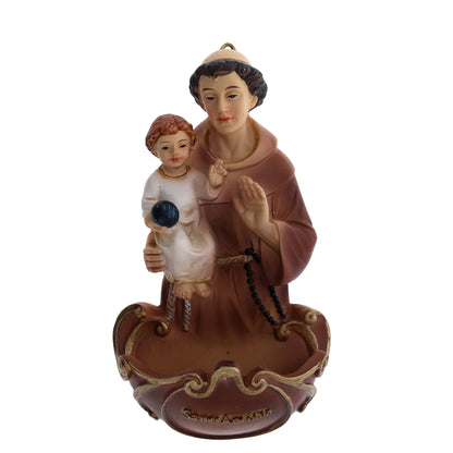 Acquasantiera in resina h. 13,5 cm