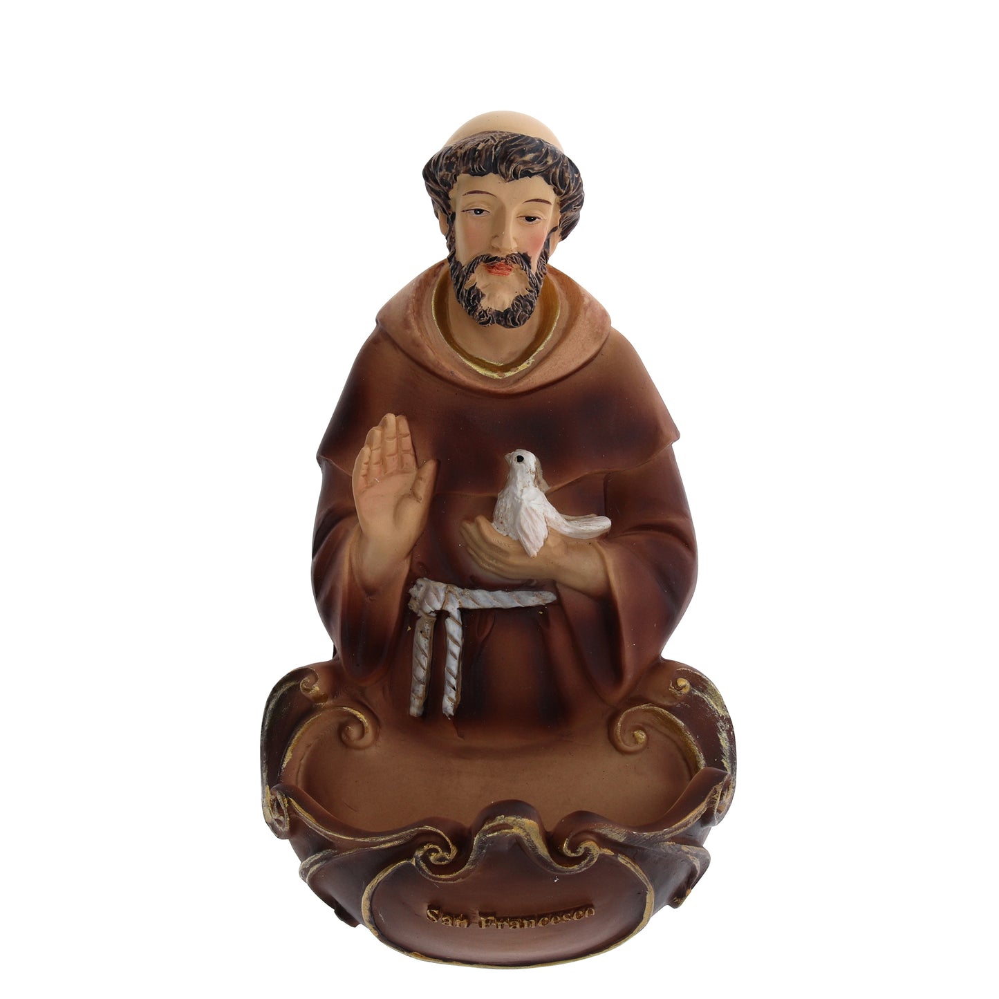 Acquasantiera in resina h. 13,5 cm