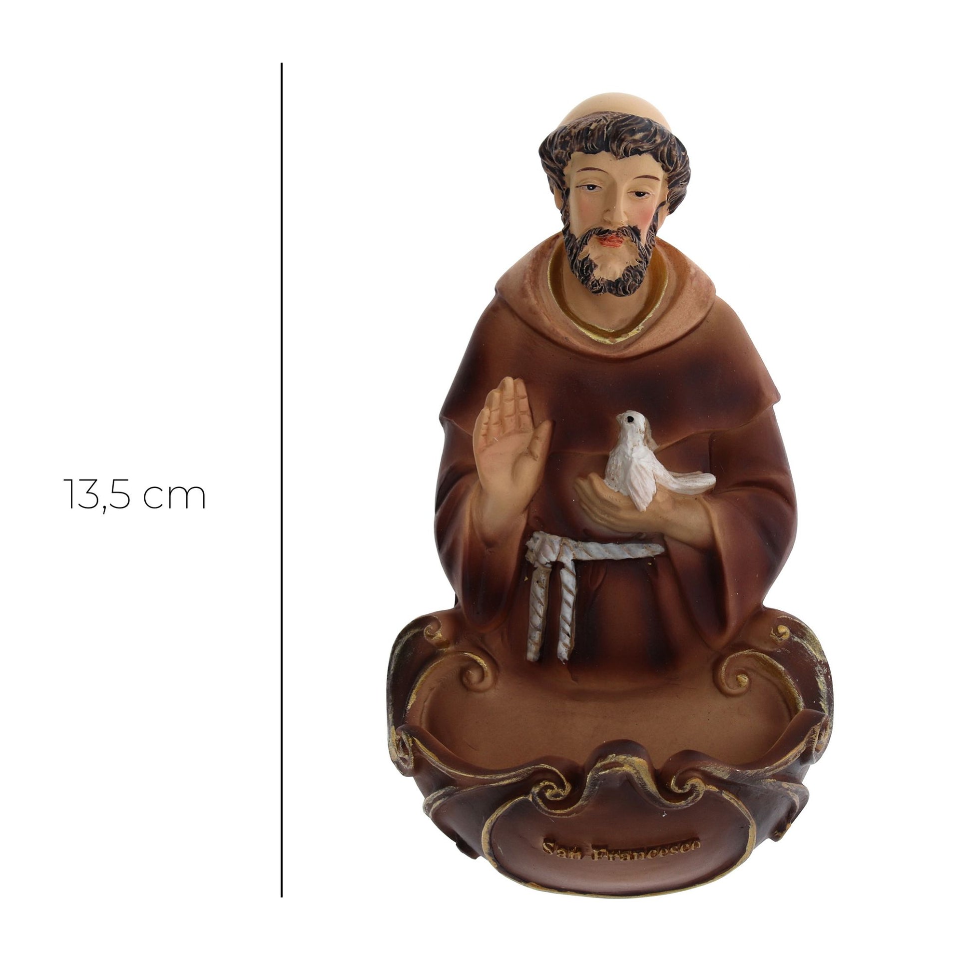 Acquasantiera in resina h. 13,5 cm