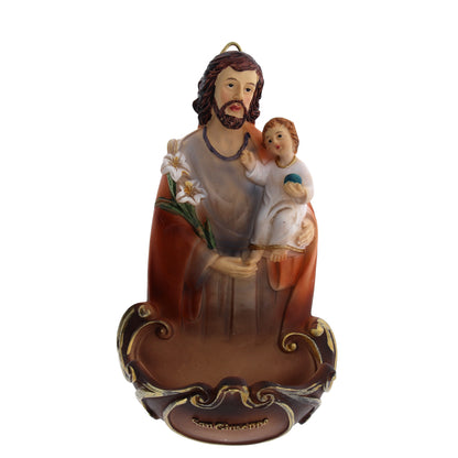 Acquasantiera in resina h. 13,5 cm