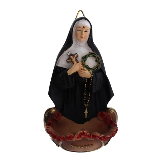 Acquasantiera in resina h. 13,5 cm