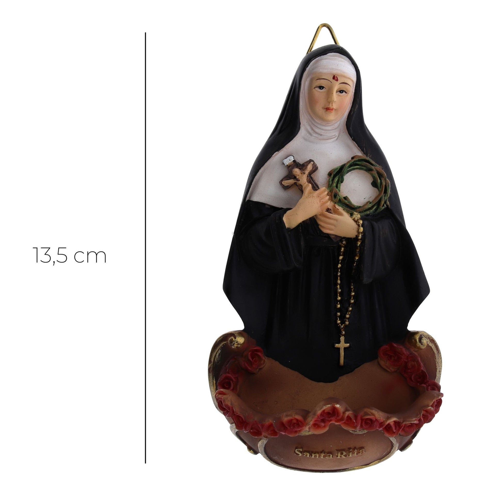 Acquasantiera in resina h. 13,5 cm