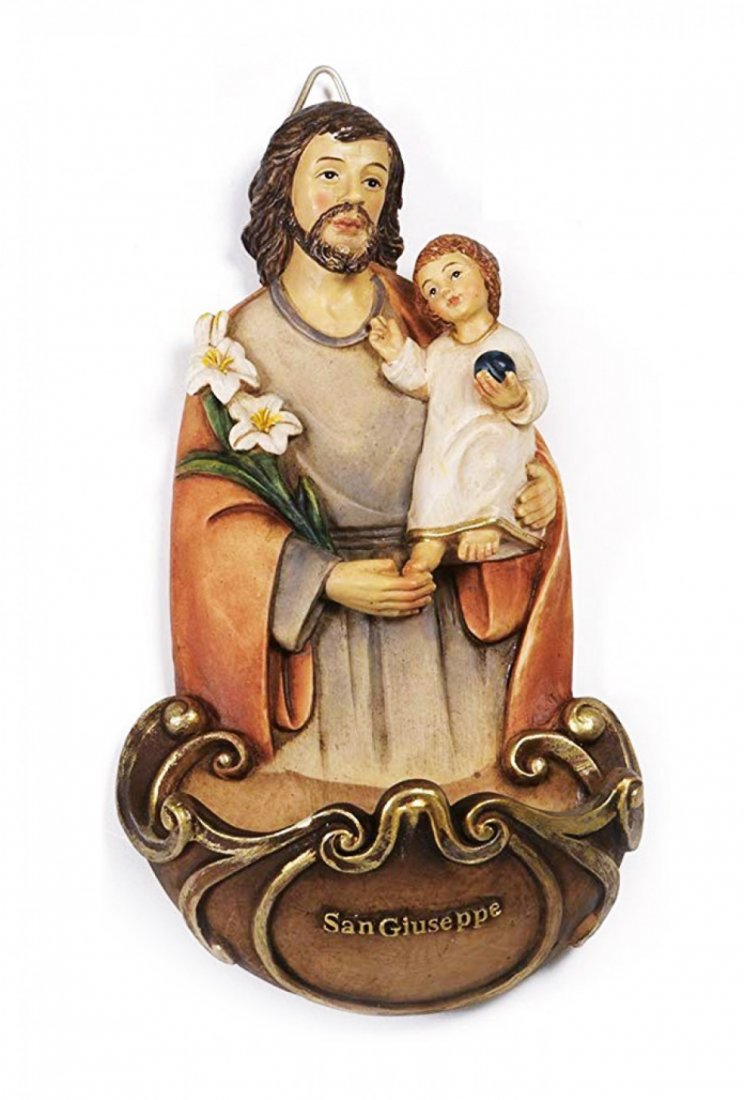 Acquasantiera in resina h. 13,5 cm