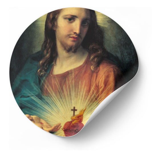 Adesivo sacro cuore di Gesù di Roma. Diametro 8,5 cm