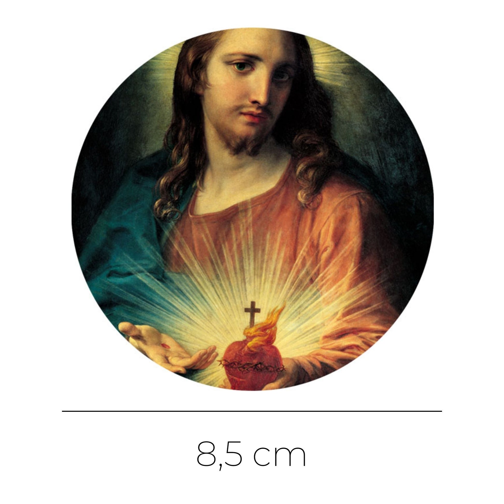 Adesivo sacro cuore di Gesù di Roma. Diametro 8,5 cm