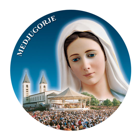 Vetrofania Medjugorje chiesa e volto Madonna