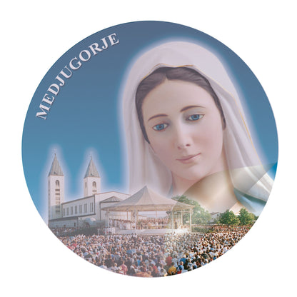 Vetrofania Medjugorje chiesa e volto Madonna