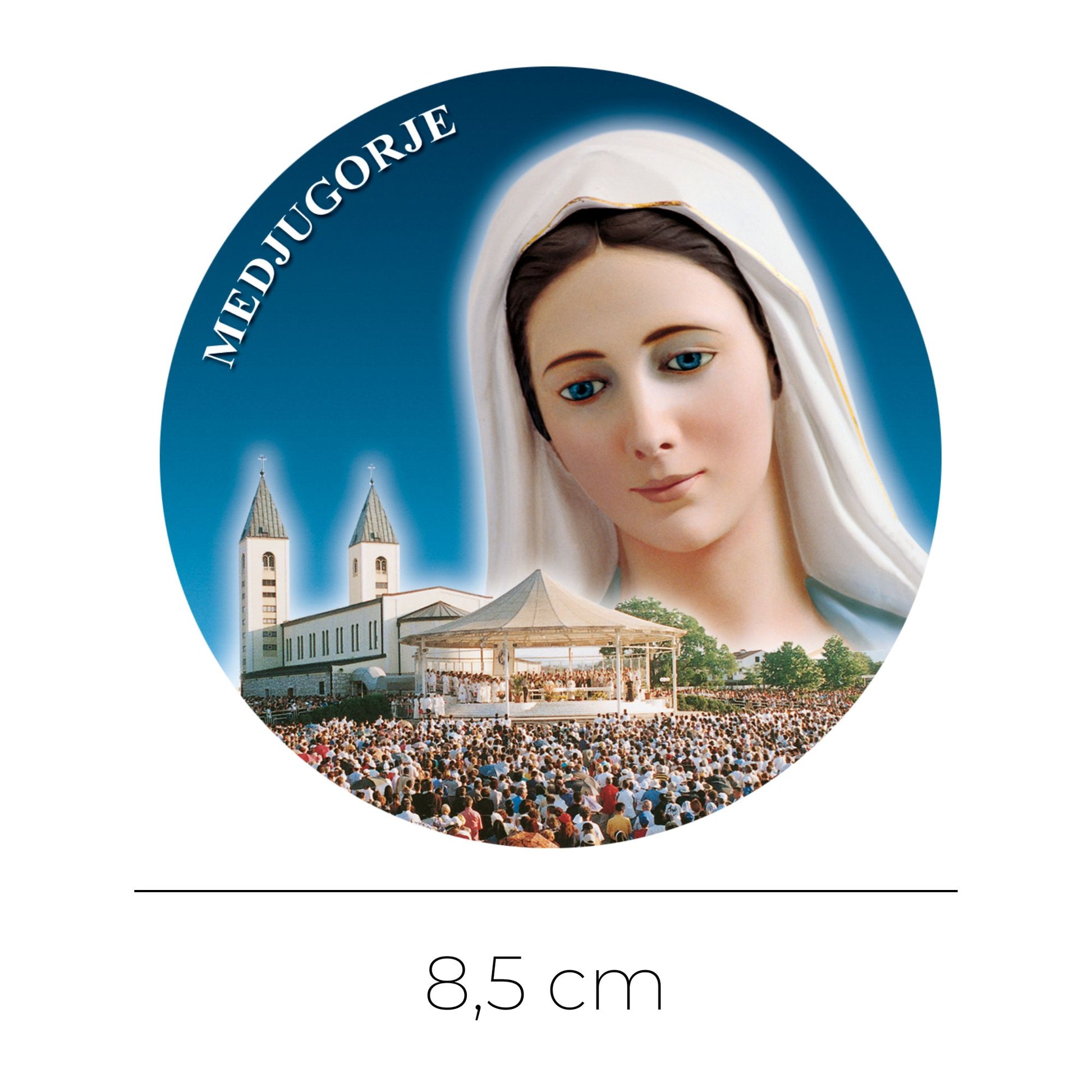 Vetrofania Medjugorje chiesa e volto Madonna