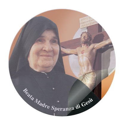 Vetrofania madre Speranza con crocifisso